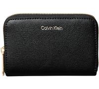 Calvin Klein Portefeuille Femme Foil Logo Medium Zip Around Petit, Noir (Black/Toasted Coconut), Taille Unique
