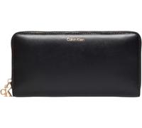 Calvin Klein Portefeuille CK Puller Grand zippé autour avec logo – Noir – Femme