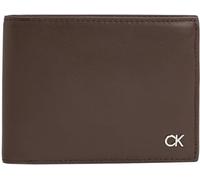 Calvin Klein Portefeuille Homme Metal Ck Trifold Anti-RFID, Marron (Dark Brown Slg), Taille Unique