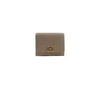 Calvin Klein - Portefeuille Trifold avec Plaque Logo Géométrique - Femme - Accessoires - Beige - Taille: ONE Size