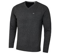 Calvin Klein Pull à col en V en Coton Doux pour Homme - Charcoal - XXXL