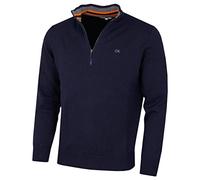 Calvin Klein Pull de Golf 1/2 Zip CK Homme - Marine/Orange - XXXXXL