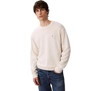 Calvin Klein Jeans Pull-over 'Monogram Embroidery Relaxed' blanc cassé, Taille XL