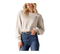 Calvin Klein - Pull Ras du Cou Script Institutional - Femme - Sweatshirts et sweats à capuche - Beige - Taille: 40 FR
