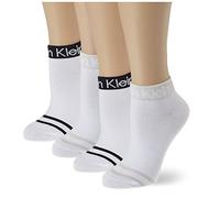 Calvin Klein Quarter Chaussettes, Blanc, Taille Unique (Lot de 4) Femme