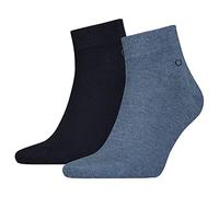 Calvin Klein Quarter Chaussettes, Bleu Marine, 43/46 (Lot de 2) Homme