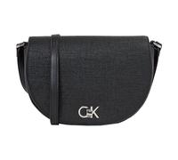 Calvin Klein Sac à Bandoulière Sac Femme Saddle Bag avec Fermoir Pivotant, Noir (Ck Black), Taille Unique