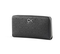 Calvin Klein Re-Lock Slim Zip Around Wallet Logo Perf CK Black