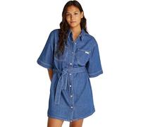 Robe courte femmes Calvin Klein Jeans LINEN BOXY BELTED SHIRT DRESS Marine EU XL