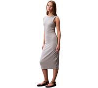 Calvin Klein Robe-Débardeur Femme Contour Midi Côtelée, Gris (Heroic Grey Heather), XL
