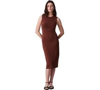 Calvin Klein Robe-Débardeur Femme Contour Midi Côtelée, Marron (Cappuccino), XXS