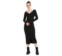 Calvin Klein Robe Femme Woven Label Rib Patte de Boutonnage, Noir (CK Black), M