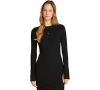 Calvin Klein Robe Femme Woven Label Rib Short Dress Manches Longues, Noir (Ck Black), L