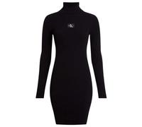 Calvin Klein - Robe Pull à Col Roulé avec Badge Noir - Femme - Robes - Noir - Taille: 40 FR