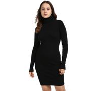 Calvin Klein Robe Pull Femme Woven Label Tight Sweater Dress avec Col Roulé, Noir (CK Black), XS