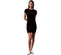 Calvin Klein Robe T-Shirt Femme Mini avec Col Ras-du-Cou, Noir (Black), S
