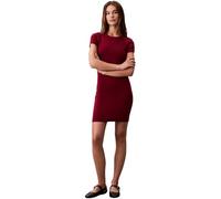 Calvin Klein Robe T-Shirt Femme Mini avec Col Ras-du-Cou, Rouge (Magenta Jewel), XS