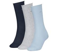 Calvin Klein Rolltop Classic Sock, Bleu Clair, 35-38 (Lot de 3) Femmes