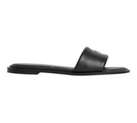 Calvin Klein Round Flat Sandal Leather Triple Black Taille: 38 | Sandales Outlet | Femme | Le Noir