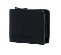 Calvin Klein Rubberized Bifold Half Zip Around CK Black [192167] - porte-monnaie porte monnaie
