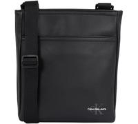 Calvin Klein Sac à Bandoulière Homme Mono Logo Flat Pack en Simili Cuir, Noir (Black), Taille Unique
