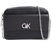 Calvin Klein Sac à Bandoulière Sac Femme Re-Lock Pocket avec Fermoir Pivotant, Noir (Black), Taille Unique