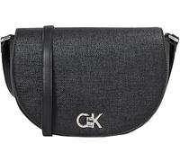 Calvin Klein Sac à Bandoulière Sac Femme Saddle Bag avec Fermoir Pivotant, Noir (Ck Black), Taille Unique