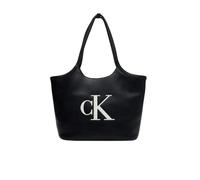Calvin Klein - Sac Cabas Signature Monogram pour Ordinateur Portable - Femme - Sacs - Noir - Taille: ONE Size