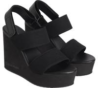 Calvin Klein Sandales compensées pour femme en toile Yw0yw01790Wedge Sandals, Noir Triple Noir, 35.5 EU