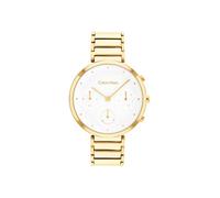 Calvin Klein Sélection de montres pour femme : Minimalisme radieux, Blanc/plaqué or, Multifonction