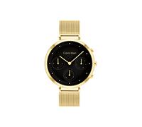 Calvin Klein Sélection de montres pour femme : Minimalisme radieux, Noir/plaqué or, Multifonction