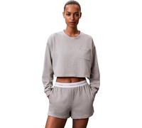 Calvin Klein Short d’Intérieur Femme Logo Jersey avec Ceinture Emblématique, Gris (Grey Heather), L