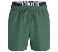 Calvin Klein Short de Bain Homme Medium Double avec Ceinture Emblématique, Vert (Wild Green), M