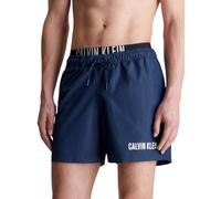 Calvin Klein Short de Bain Homme Medium Double Mi-Long, Bleu (Signature Navy), S