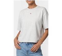 Calvin Klein Short Sleeve Heritage Label Overshirt Light Grey Heather Taille: L | Chemises Outlet | Femme | Gris