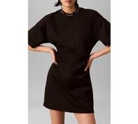 Calvin Klein Short Sleeve Logo Rib Interlock Dress Black Taille: L | Robes Mini Outlet | Femme | Le Noir
