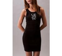 Calvin Klein Sl Cotton 1x1 Rib Tank Dress Black Taille: XS | Outlet | Femme | Le Noir