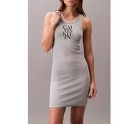 Calvin Klein Sl Cotton 1x1 Rib Tank Dress Heroic Grey Heather Taille: L | Robes Mini Outlet | Femme | Gris