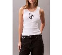 Calvin Klein Sl Cotton Rib Solid Slim Fit Tank Top - White Taille: XL | Tanktops Outlet | Femme | Blanche