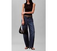 Calvin Klein Débardeur SL Woven Label 2X2 Baby Rib LV047F246G pour femme Noir Taille XS