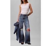 Calvin Klein – Débardeur Femme SL Woven Label 2x2 Baby Rib LV047F246G – Blanc – Taille S