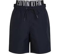Calvin Klein Slip de Bain Garçon Medium Double avec Ceinture Emblématique, Bleu (Dark Sapphire), 8-10 Ans