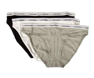 Calvin Klein Slip Femme CK, Lot de 3 caleçons élastiques Visibles, Coton Stretch Article QD5207E, MPI Black/White/Grey Heather, L