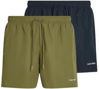 Calvin Klein Slips de Bain Lot de 2 Homme Medium Drawstring avec Cordon de Serrage, Multicolore (Dark Sapphire/Burnt Olive), M