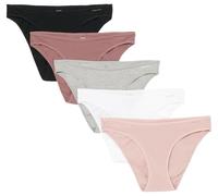 Calvin Klein Slips Forme Bikini Lot de 5 Femme sous-Vêtement, Multicolore (Blk/Vintge Pink/Subdd/White/Gry HTR), M