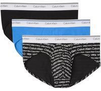 Calvin Klein Slips Lot de 3 Homme Balance avec Ceinture Emblématique, Multicolore (Black/Wrapped Logo_Black/Regatta), XL