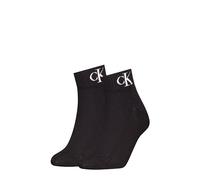 Calvin Klein Socks Organic Cotton Monogram Quarter, Chaussette aux femmes, Black,