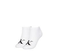 Calvin Klein Socks Organic Cotton Monogram Quarter, Chaussette aux femmes, White,