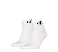 Calvin Klein Socks Organic Cotton Monogram Quarter, Chaussette Pour des hommes, White,