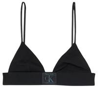 Calvin Klein Soutien-Gorge Brassière Femme Unlined Triangle Stretch, Noir (Black W/Blue Performance Logo), XL